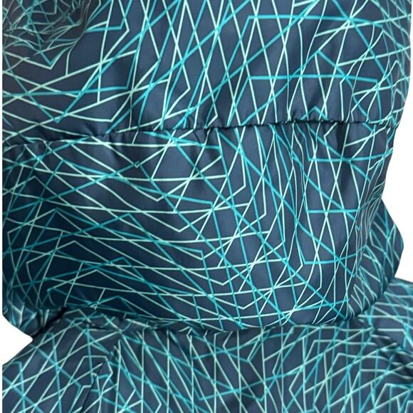 Nike Women’s Teal Abstract Windbreaker Jacket Size M Lightweight - Picture 5 of 13